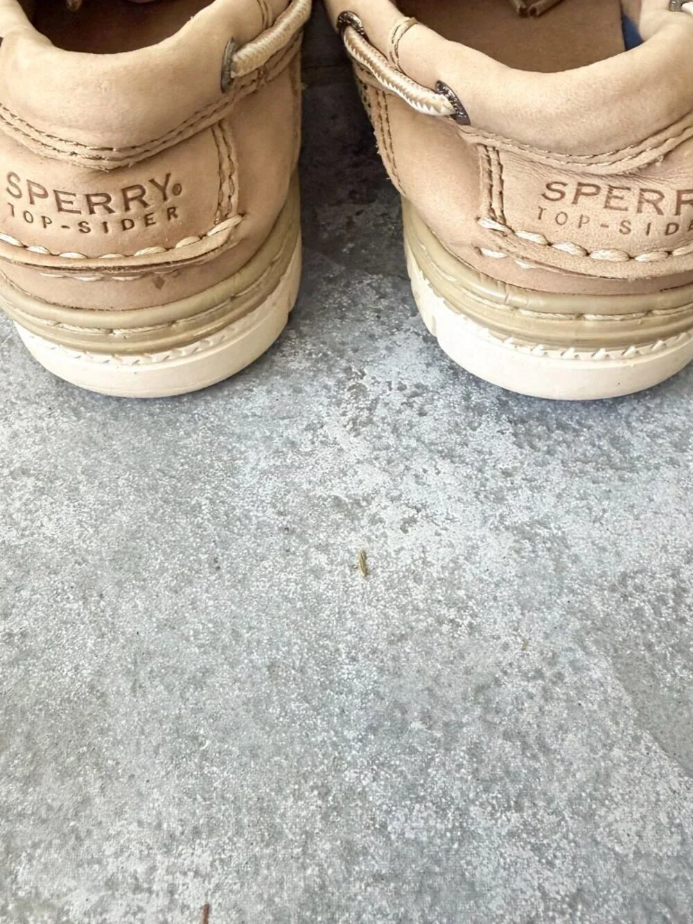 Sperry Billfish Boat Shoes Boys Size 1 Tan Leather Lace Up Slip On